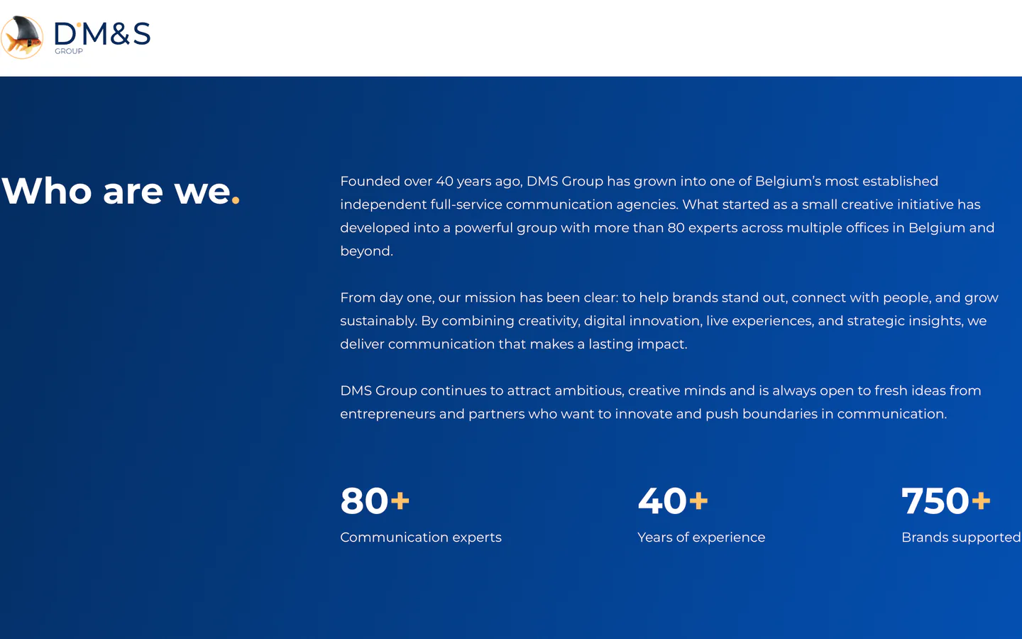 Screenshot of D'M&S Group website