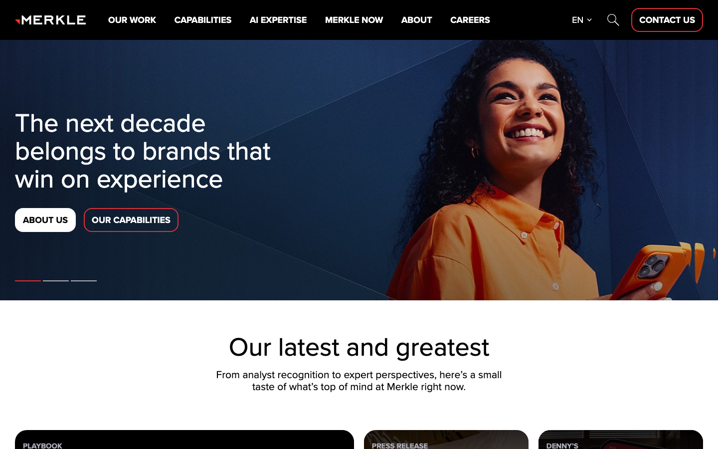 Screenshot of Merkle website